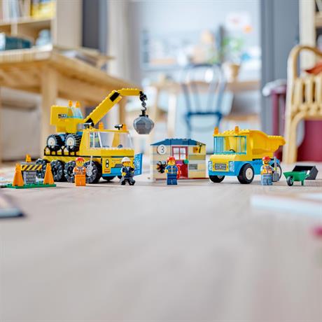 Конструктор LEGO City Construction Будівельні вантажівки та кулястий таран 235 деталей (60391) - фото 6