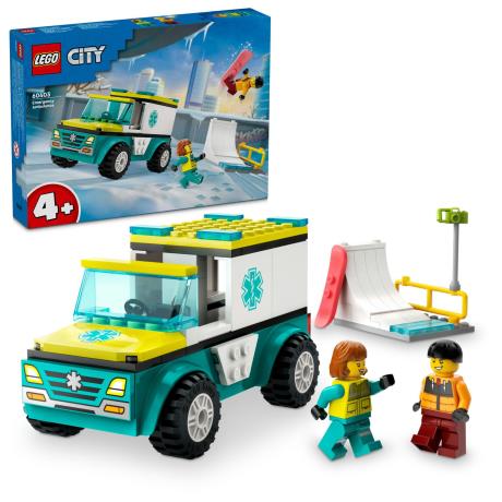 Конструктор LEGO City Карета швидкої допомоги й сноубордист 79 деталей (60403) - фото 3