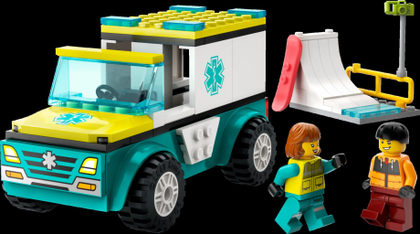 Конструктор LEGO City Карета швидкої допомоги й сноубордист 79 деталей (60403) - фото 5