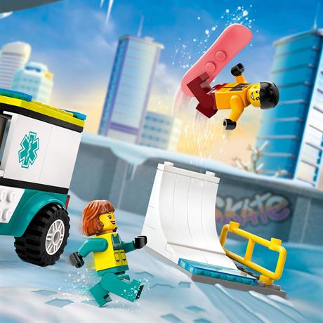 Конструктор LEGO City Карета скорой помощи и сноубордист 79 деталей (60403) - фото 7