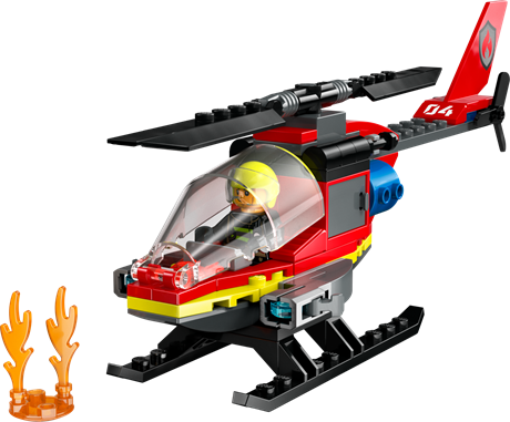 Конструктор LEGO City Пожарный спасательный вертолет 85 деталей (60411) - фото 1