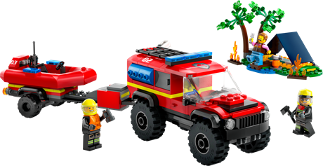 Конструктор LEGO City Пожежний позашляховик із рятувальним човном 301 деталь (60412) - фото 1