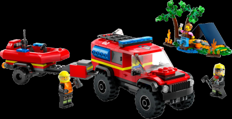 Конструктор LEGO City Пожарный внедорожник со спасательной лодкой 301 деталь (60412) - фото 1