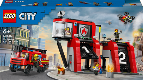 Конструктор LEGO City Пожарное депо с пожарной машиной 843 детали (60414) - фото 0