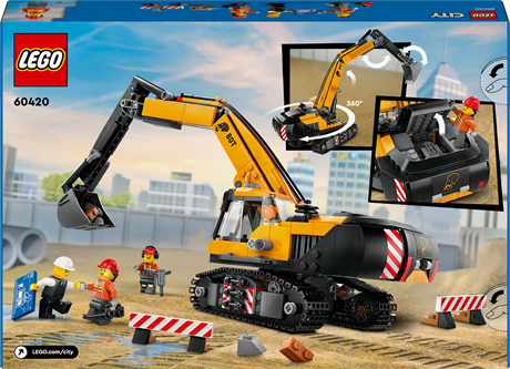 Конструктор LEGO City Желтый строительный экскаватор 633 детали (60420) - фото 3