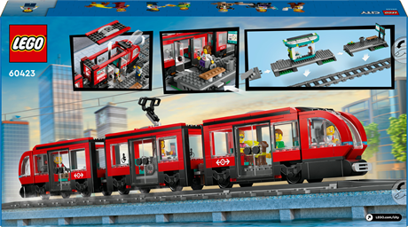 Конструктор LEGO City Трамвай і вокзал у центрі міста 811 деталей (60423) - фото 0