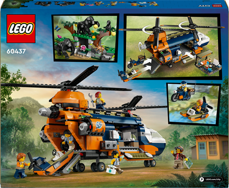 Конструктор LEGO City Exploration Вертолет в базовом лагере для исследования джунглей 881 деталь (60437) - фото 3