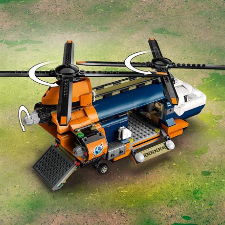 Конструктор LEGO City Exploration Вертолет в базовом лагере для исследования джунглей 881 деталь (60437) - фото 5