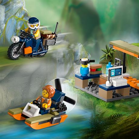 Конструктор LEGO City Exploration Вертолет в базовом лагере для исследования джунглей 881 деталь (60437) - фото 6
