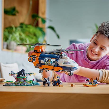 Конструктор LEGO City Exploration Вертолет в базовом лагере для исследования джунглей 881 деталь (60437) - фото 8