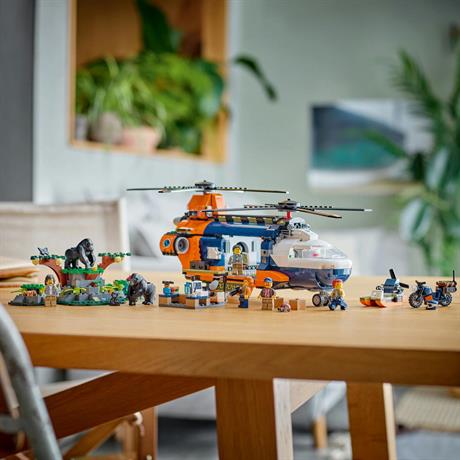 Конструктор LEGO City Exploration Вертолет в базовом лагере для исследования джунглей 881 деталь (60437) - фото 10