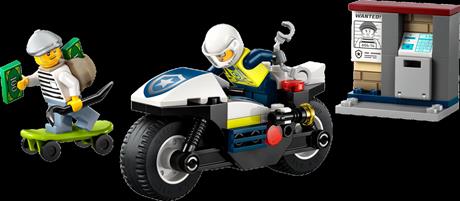 Конструктор LEGO City Переслідування на поліцейському мотоциклі 65 деталей (60455) - фото 7