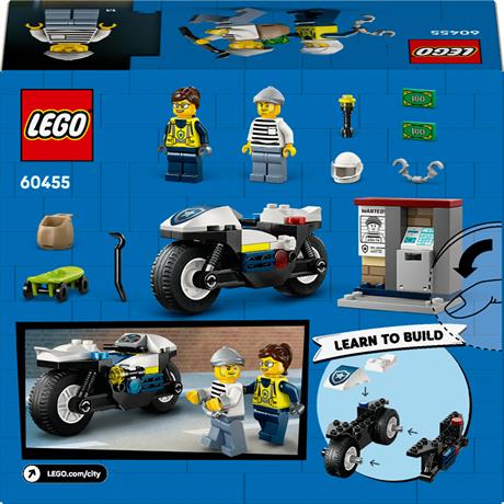 Конструктор LEGO City Переслідування на поліцейському мотоциклі 65 деталей (60455) - фото 13