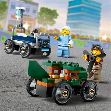 Конструктор LEGO City Літак проти лікарняного ліжка набір для перегонів 70 деталей (60459) - фото 6