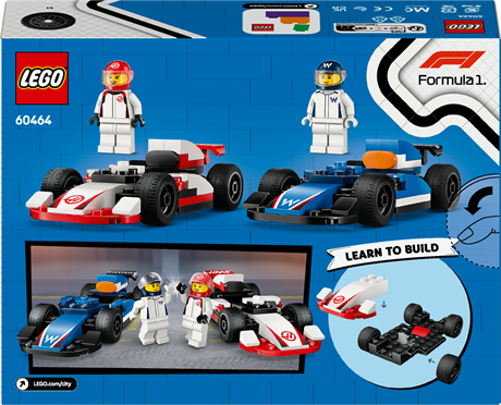 Конструктор LEGO City Автомобілі для перегонів F1 команд Williams Racing та Haas F1, 92 деталі (60464) - фото 3