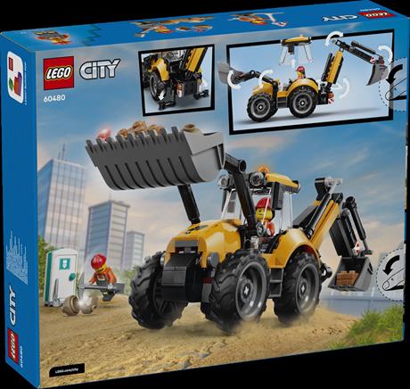 Конструктор LEGO® City Жёлтый экскаватор-погрузчик — строительная игрушка, 301 деталь (60480) - фото 1