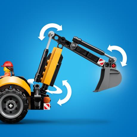 Конструктор LEGO® City Жовтий екскаватор-навантажувач - Будівельна іграшка, 301 деталей (60480) - фото 3
