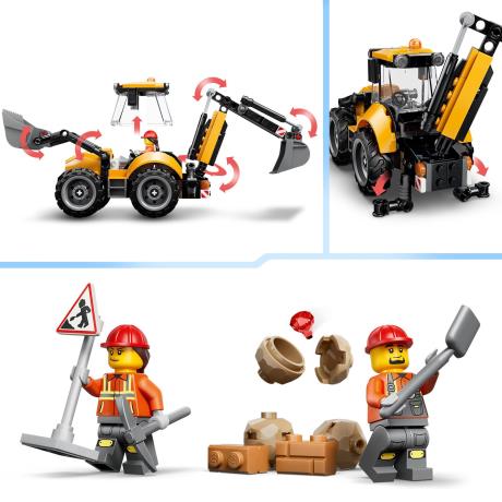 Конструктор LEGO® City Жовтий екскаватор-навантажувач - Будівельна іграшка, 301 деталей (60480) - фото 10