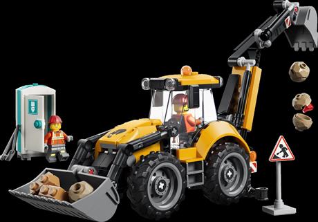 Конструктор LEGO® City Жёлтый экскаватор-погрузчик — строительная игрушка, 301 деталь (60480) - фото 10