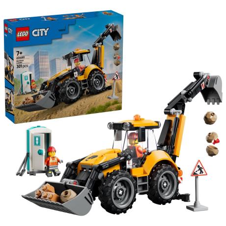 Конструктор LEGO® City Жовтий екскаватор-навантажувач - Будівельна іграшка, 301 деталей (60480) - фото 0