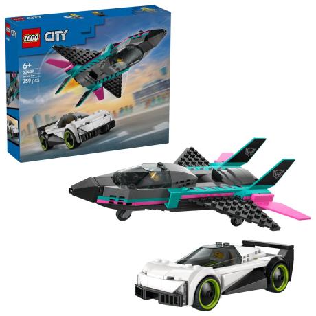 Конструктор LEGO City Реактивный самолет против автомобиля 259 Деталей (60489) - фото 7