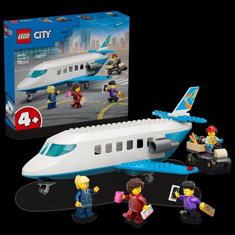 Конструктор LEGO® City Пассажирский самолёт — конструктор игрушечного самолёта, 118 деталей (60492) - фото 1