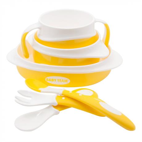 Набор посуды для детей Baby Team 7 предметов желтый (6090) - фото 0