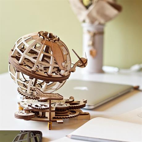 Дерев'яний механічний 3D конструктор Ugears Глобус (70128) - фото 5