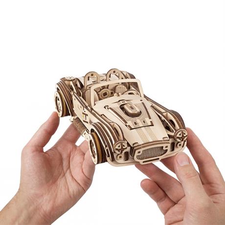 Деревянный механический 3D конструктор Ugears Гоночный автомобиль ДрифтКобра (70161) - фото 13