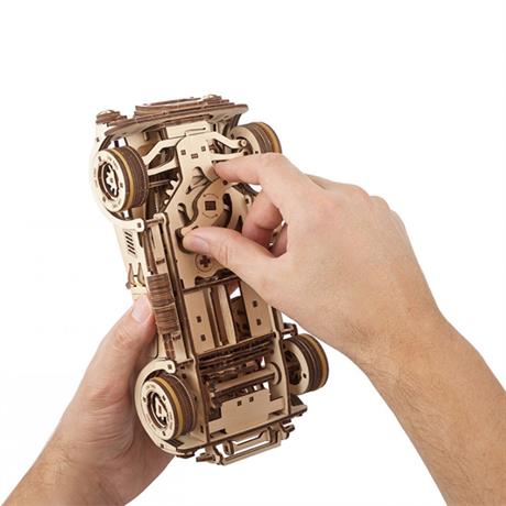 Деревянный механический 3D конструктор Ugears Гоночный автомобиль ДрифтКобра (70161) - фото 15