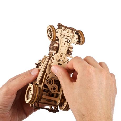 Деревянный механический 3D конструктор Ugears Хот Род Лютая мышь (70192) - фото 8