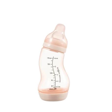 Антиколікова пляшечка Difrax S-bottle Natural із силіконовою соскою 170 мл рожевий (705 Blossom) - фото 0