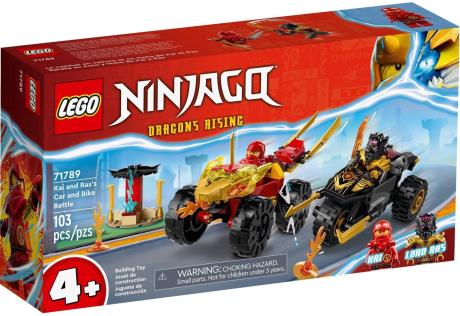 Конструктор LEGO NINJAGO Кай та Рас Битва на машині та мотоциклі 103 деталі (71789) - фото 0