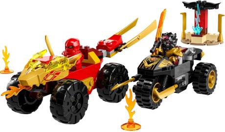 Конструктор LEGO NINJAGO Кай та Рас Битва на машині та мотоциклі 103 деталі (71789) - фото 0