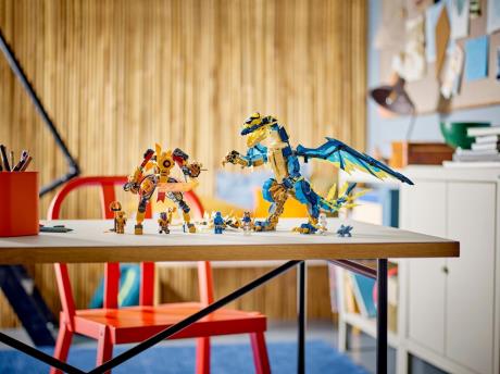 Конструктор LEGO NINJAGO Дракон стихій проти робота Володарки 1038 деталей (71796) - фото 0