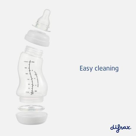 Скляна антиколікова пляшечка Difrax S-bottle Natural із силіконовою соскою 250 мл молочний (736FE Popcorn) - фото 0
