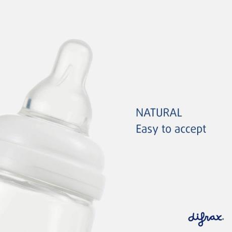 Скляна антиколікова пляшечка Difrax S-bottle Natural із силіконовою соскою 250 мл молочний (736FE Popcorn) - фото 0