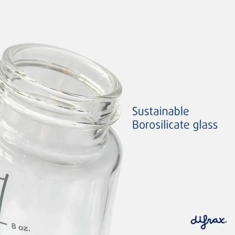 Скляна антиколікова пляшечка Difrax S-bottle Natural із силіконовою соскою 250 мл молочний (736FE Popcorn) - фото 0