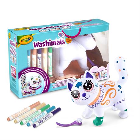 Набір для творчості Crayola Washimals Котик-велетень з фломастерами 5 шт. (74-7518) - фото 0