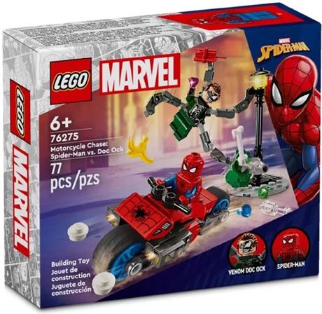 Конструктор LEGO Marvel Погоня на мотоциклах Людина-Павук vs. Доктор Восьминіг 77 деталей (76275) - фото 0