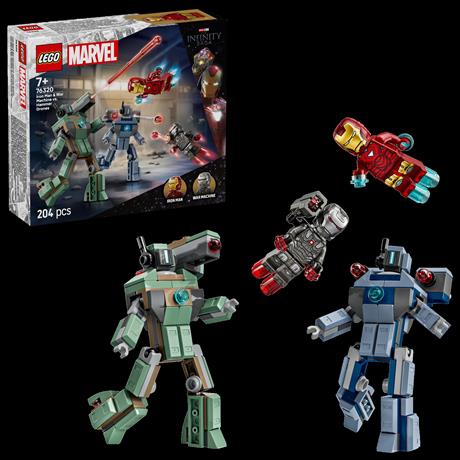 Конструктор LEGO Super Heroes Залізна людина та Бойова Машина проти Хаммер Дронів 204 деталі (76320) - фото 0