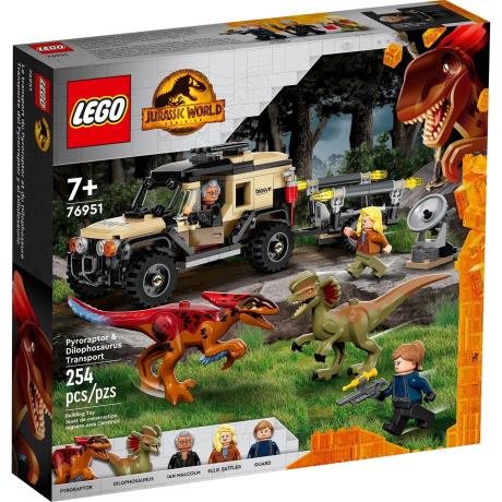 Конструктор LEGO Jurassic World Перевезення пірораптора та дилофозавра 254 деталі (76951) - фото 0
