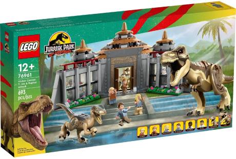 Конструктор LEGO Jurassic World Центр відвідувачів Атака тиранозавра й раптора 693 деталей (76961) - фото 0