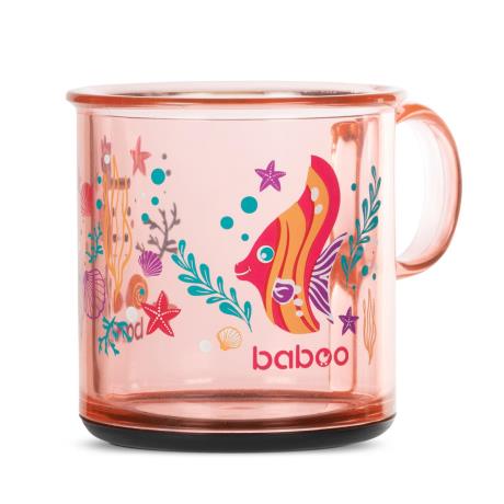 Чашка з нековзким дном Baboo Sea Life 170 мл з 12 міс. рожевий (8-140) - фото 0