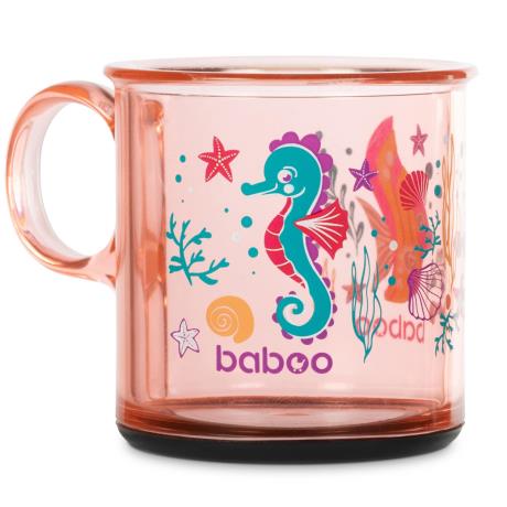 Чашка з нековзким дном Baboo Sea Life 170 мл з 12 міс. рожевий (8-140) - фото 0