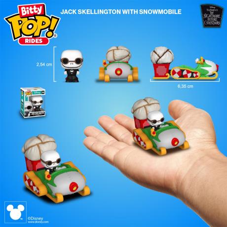 Набор фигурок Funko Pop! Bitty Ride Ужас перед Рождеством Джек Скеллингтон и снегоход (83624) - фото 2