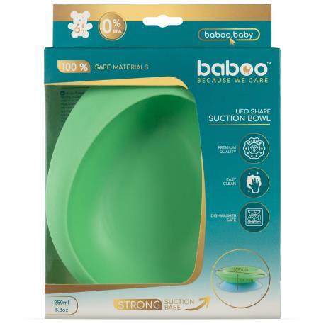 Тарілка Baboo у формі НЛО з основою-присоскою з 6 міс. зелено-блакитний (9-032) - фото 0