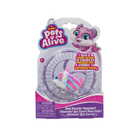 Интерактивная мягкая игрушка Pets & Robo Alive Хомячок розово-голубой полосатый (9504-pink-blue-striped) - фото 4