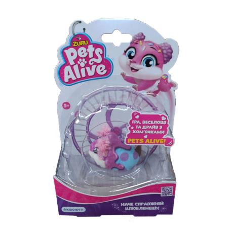 Интерактивная мягкая игрушка Pets & Robo Alive Хомячок голубо-фиолетовый пятнистый (9504-blue-purple-spotted) - фото 0