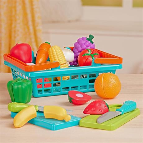 Іграшкові продукти Battat Овочі та фрукти на липучках у кошику (BT4743Z) - фото 5